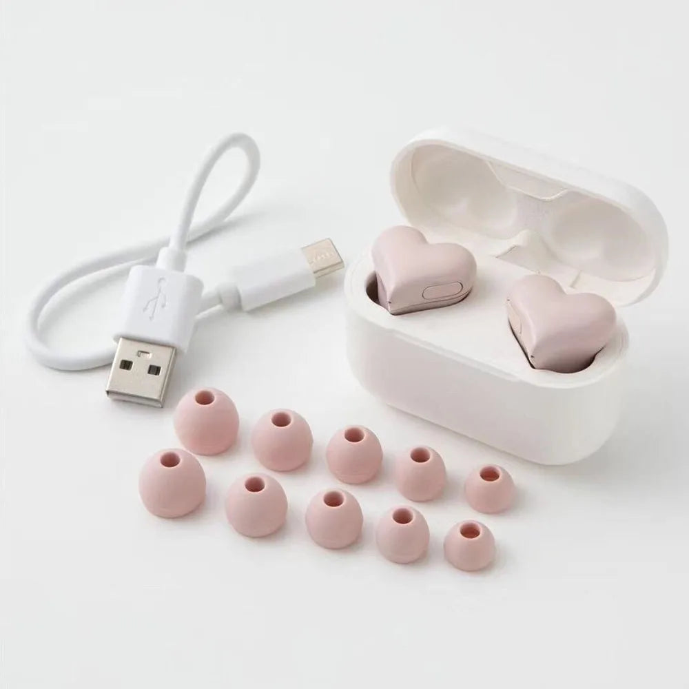 Heart-Shaped Wireless Bluetooth Earbuds – Stylish & High-Quality Headphones, Perfect Gift for Her