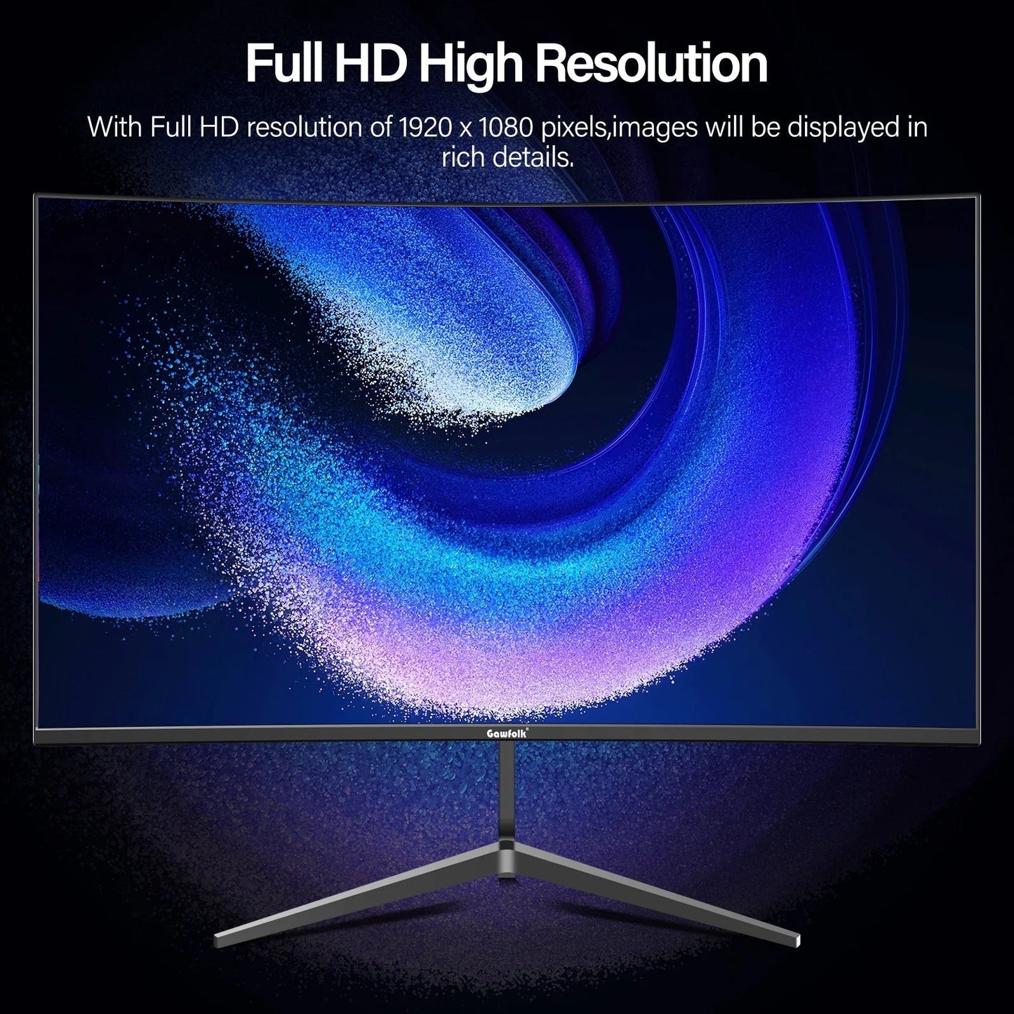 24-Inch Curved Gaming Monitor – 100Hz Full HD, Built-In Speakers, Adjustable Tilt for Ultimate Comfort