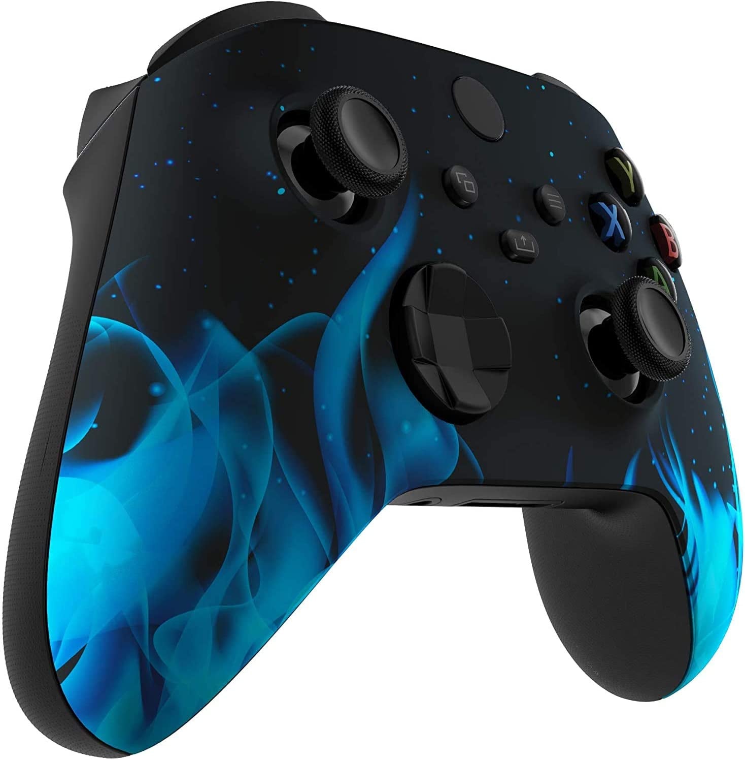 Custom Xbox Series X/S Controller - Wireless Gaming Controller for Xbox One & PC - Soft Touch, Unique X/S Blue Flame Design