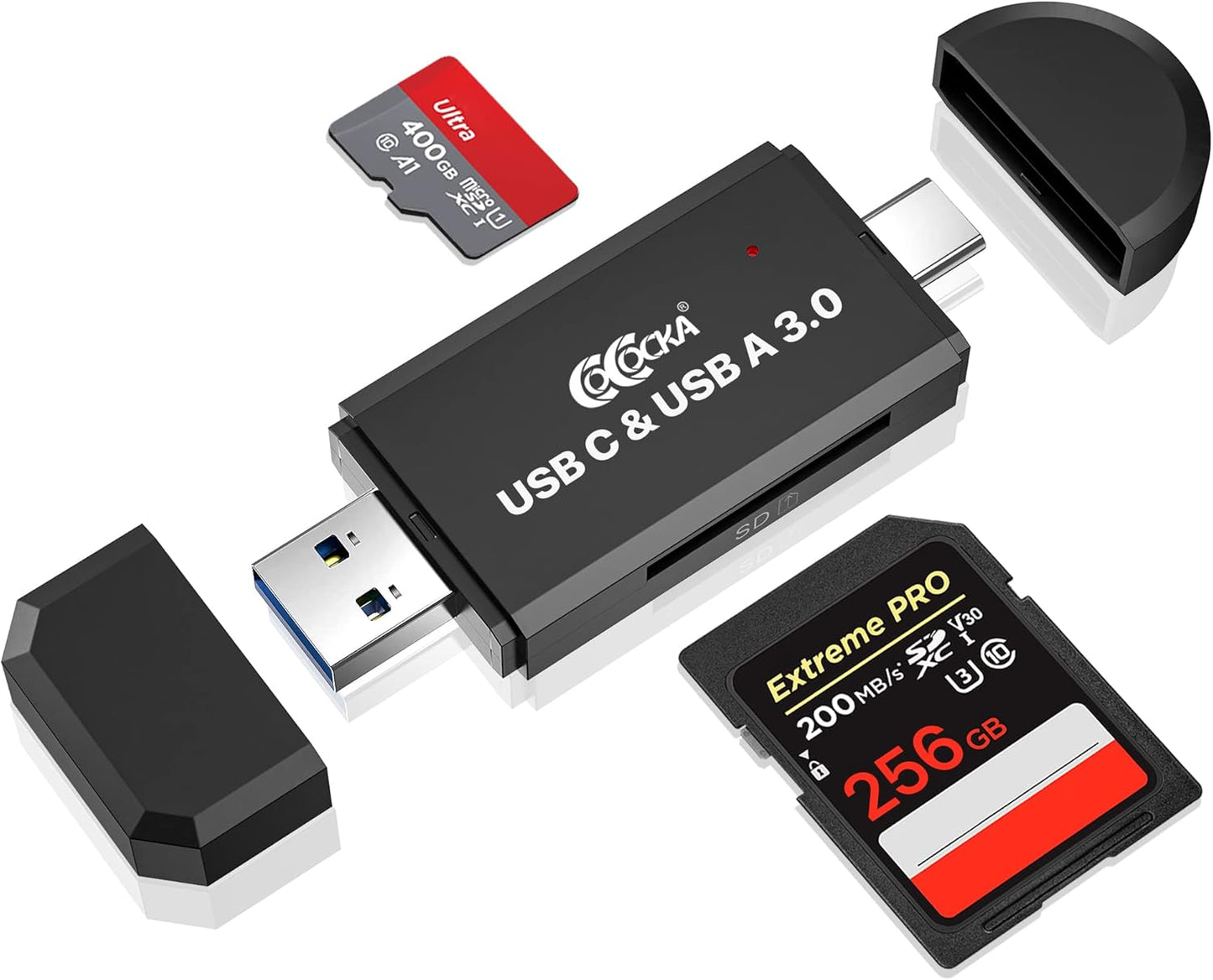 2-in-1 Micro USB & USB-A SD Card Reader – Plug & Play OTG Adapter for Android, PC, Laptop, PS4, Xbox & More