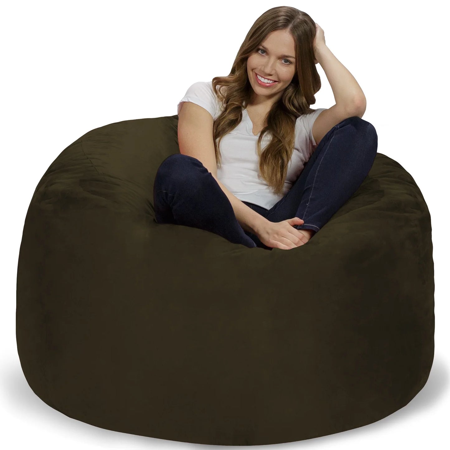 RelaxSacks 4FT Bean Bag Chair – Ultra-Soft Shredded Foam Lounger with Machine-Washable Cover & Child-Safe Zipper