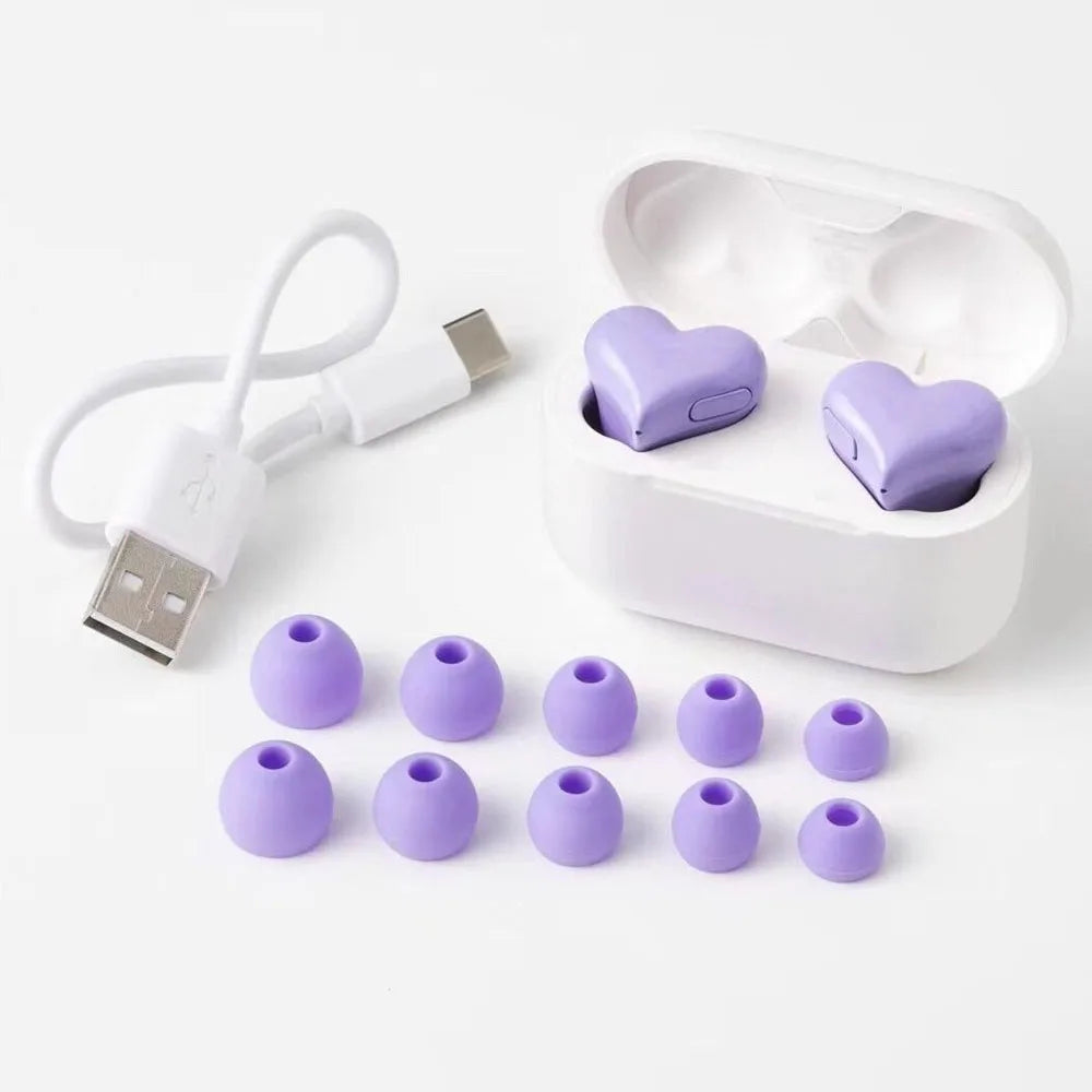 Heart-Shaped Wireless Bluetooth Earbuds – Stylish & High-Quality Headphones, Perfect Gift for Her