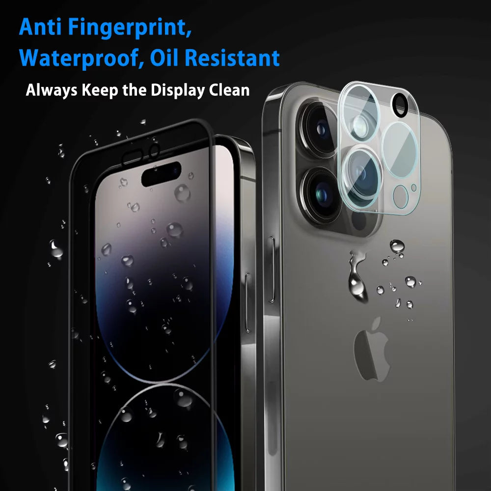 KONEE 2-Pack Privacy Screen Protector & Camera Lens Protector for iPhone 14 Pro Max – 9H Tempered Glass, Anti-Scratch & Anti-Spy Protection