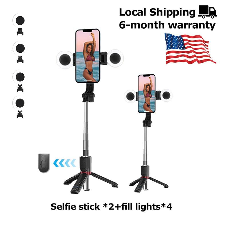 51" Selfie Stick Tripod with Light & Wireless Remote – Portable & Extendable Phone Holder for iPhone 15/14 Pro, Samsung S22/S23 Ultra