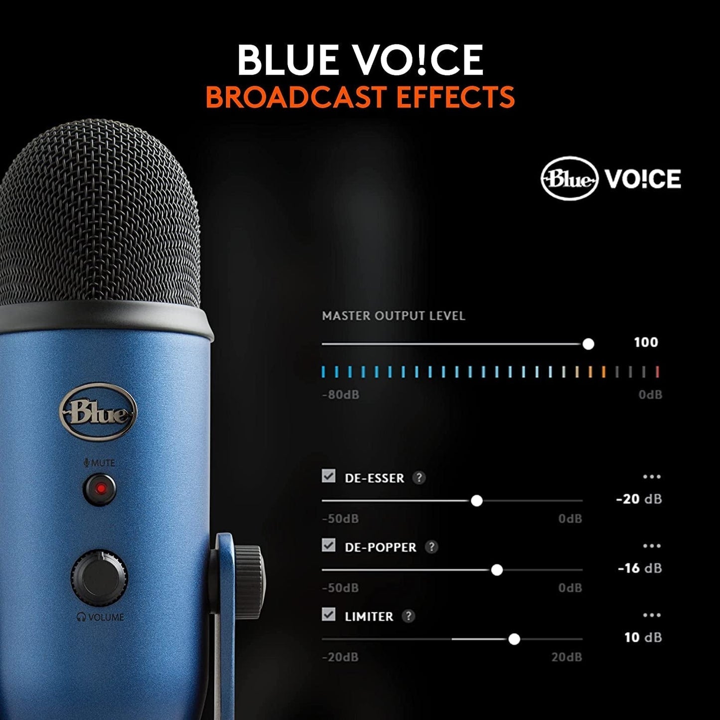 Logitech Yeti USB Microphone - Studio Quality Sound for Gaming, Streaming, Podcasting & More - Plug & Play - Midnight Edition