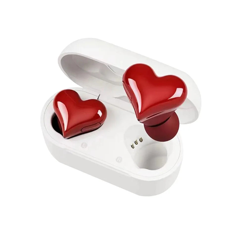 Heart-Shaped Wireless Bluetooth Earbuds – Stylish & High-Quality Headphones, Perfect Gift for Her