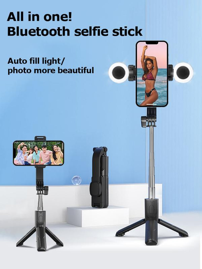 51" Selfie Stick Tripod with Light & Wireless Remote – Portable & Extendable Phone Holder for iPhone 15/14 Pro, Samsung S22/S23 Ultra