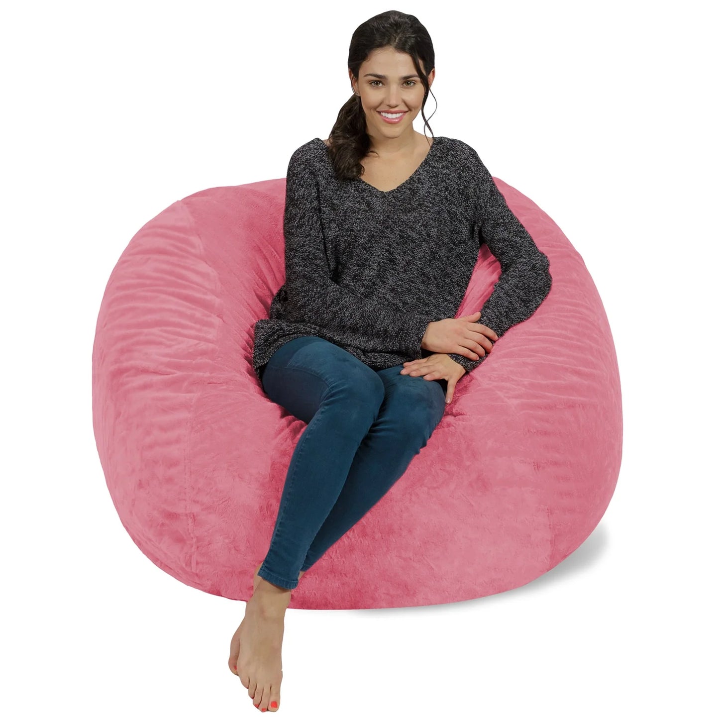 RelaxSacks 4FT Bean Bag Chair – Ultra-Soft Shredded Foam Lounger with Machine-Washable Cover & Child-Safe Zipper