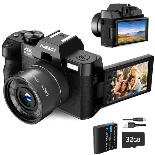 NBD 4K Digital Camera – 48MP Compact Vlogging Camera with 16x Digital Zoom, 3" Ultra Clear Screen & Wi-Fi for Photography & YouTube