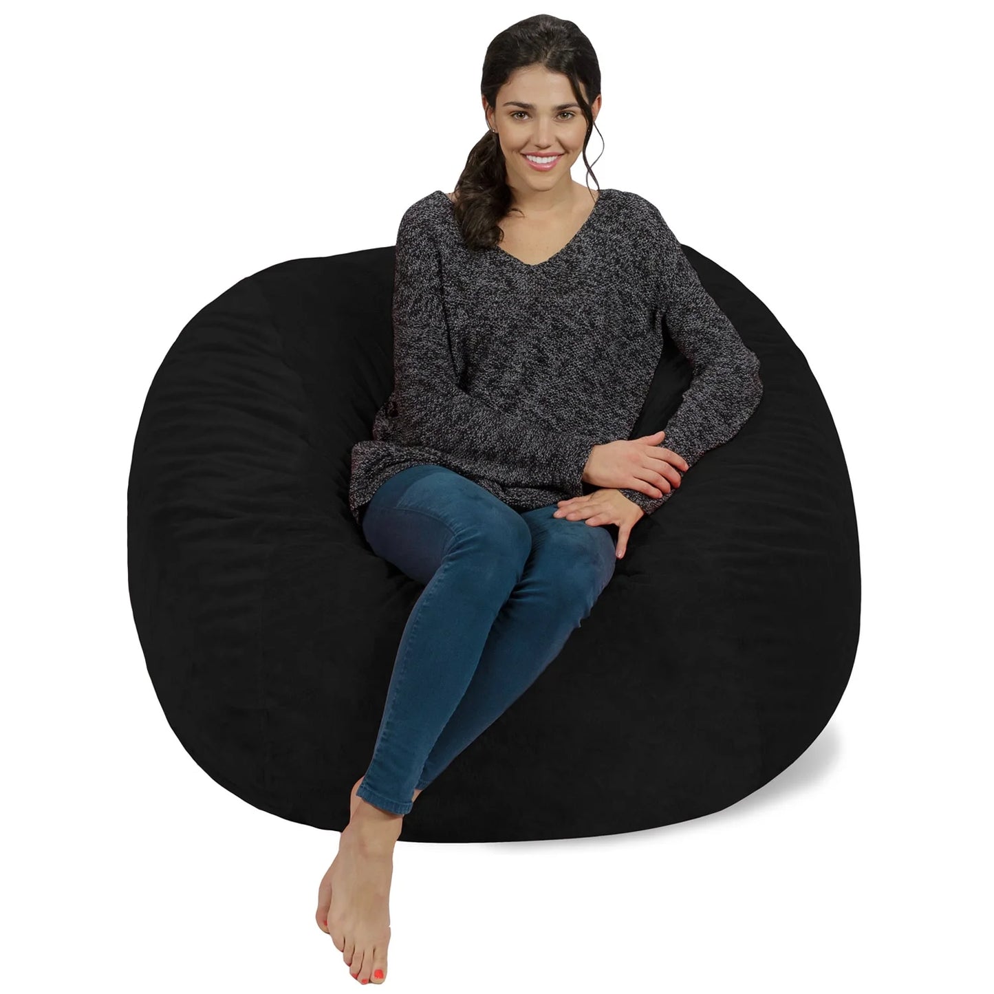 RelaxSacks 4FT Bean Bag Chair – Ultra-Soft Shredded Foam Lounger with Machine-Washable Cover & Child-Safe Zipper