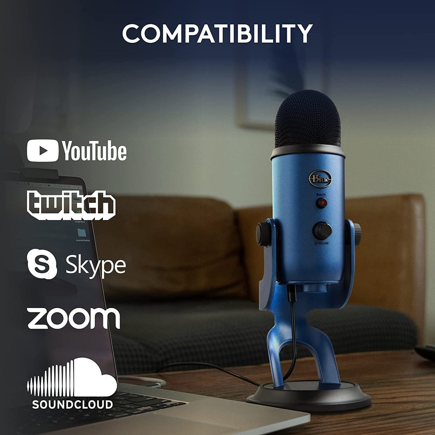 Logitech Yeti USB Microphone - Studio Quality Sound for Gaming, Streaming, Podcasting & More - Plug & Play - Midnight Edition