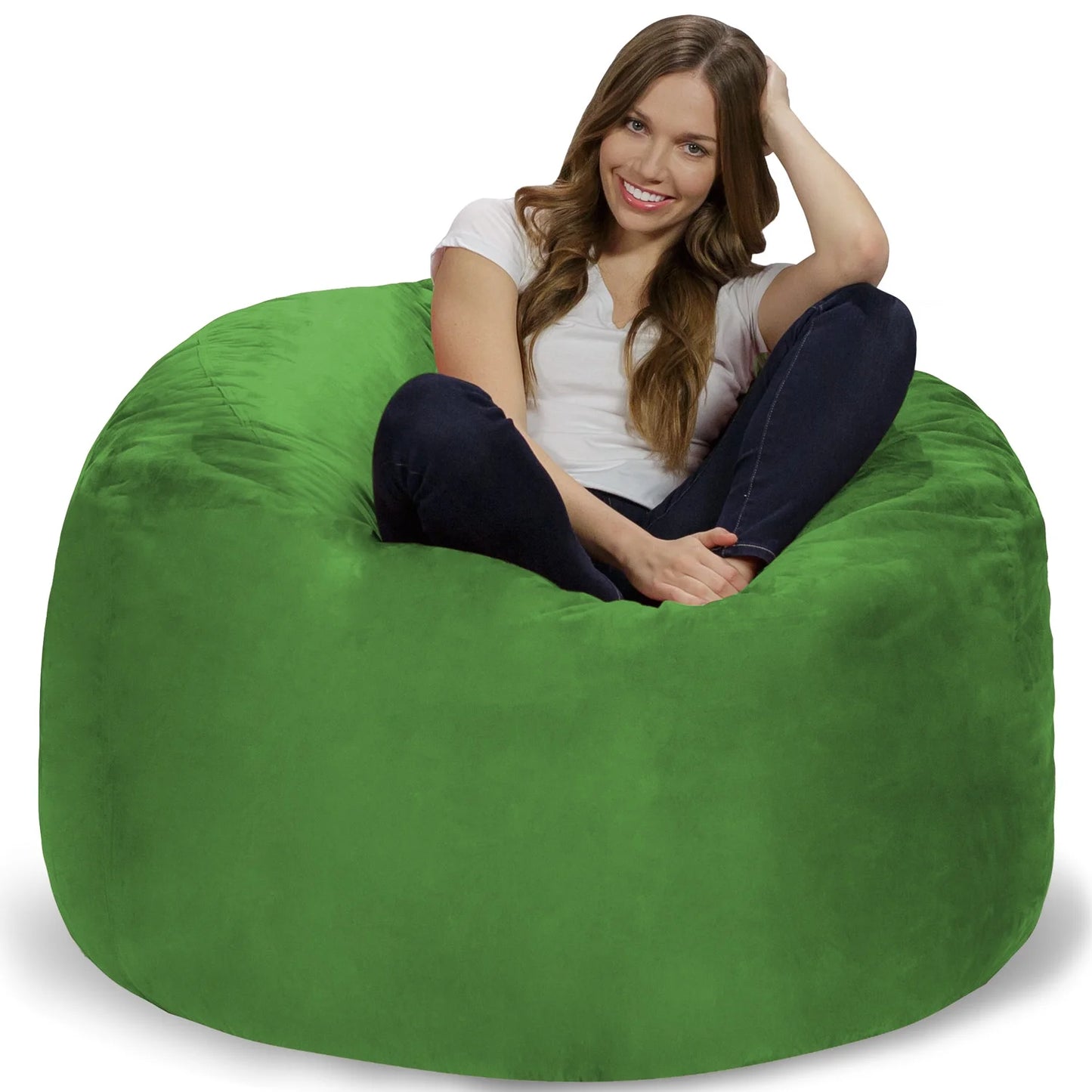 RelaxSacks 4FT Bean Bag Chair – Ultra-Soft Shredded Foam Lounger with Machine-Washable Cover & Child-Safe Zipper