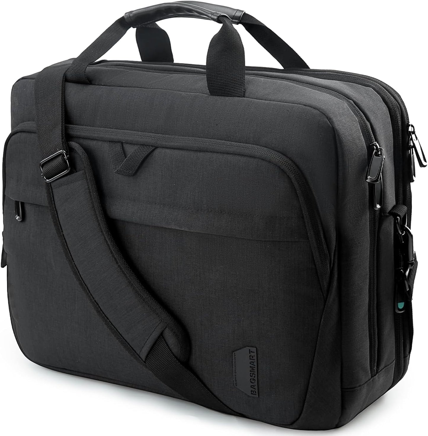 Expandable Laptop Briefcase – Sleek 17.3” Computer Bag for Work & Travel (Unisex, Black)