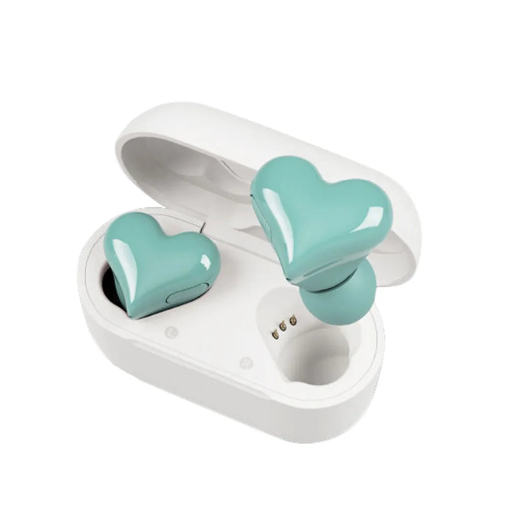 Heart-Shaped Wireless Bluetooth Earbuds – Stylish & High-Quality Headphones, Perfect Gift for Her