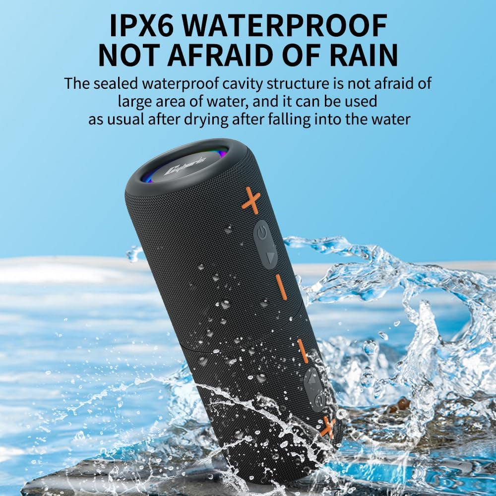 2-in-1 Portable Split Bluetooth Speaker – Waterproof, 20W Stereo Sound, 24H Playtime, True Wireless Pairing