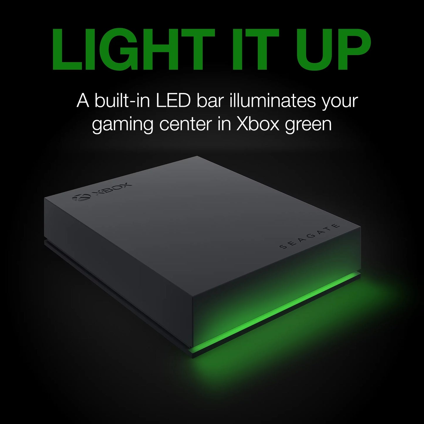 Seagate 4TB Game Drive for Xbox – Portable External Hard Drive with LED Lighting, USB 3.2, and Game Pass Ultimate