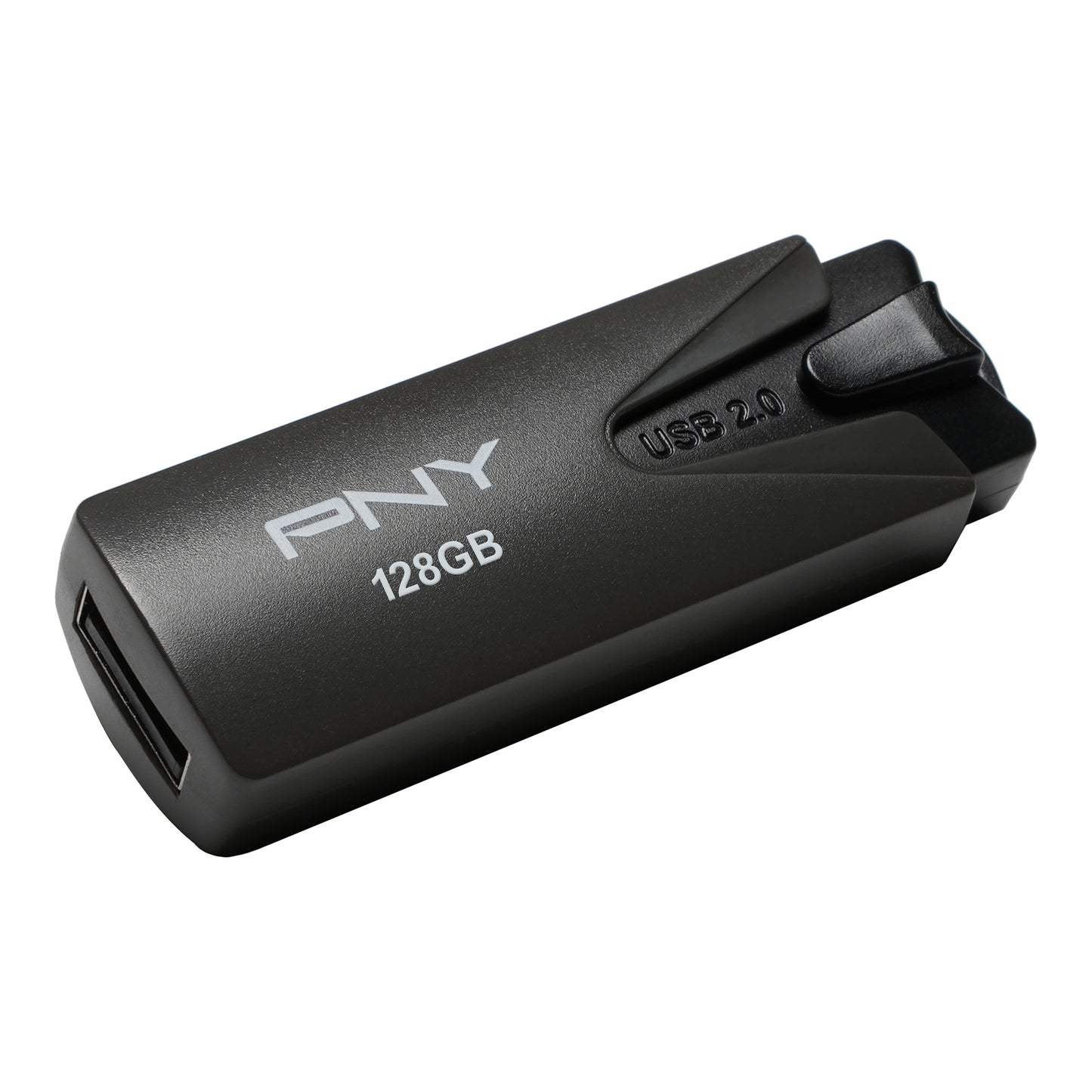 PNY 128GB Attaché USB 2.0 Flash Drive – Portable & Durable Storage with Capless Sliding Design, Key Loop for Easy Access