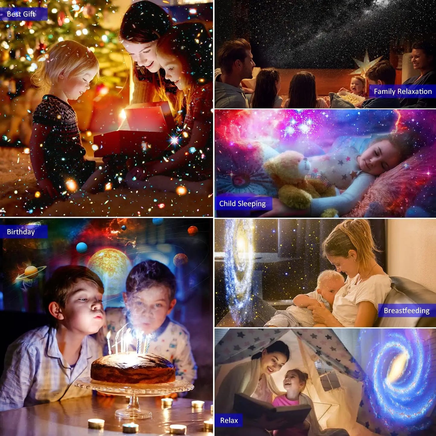 12-in-1 Star Projector Night Light – 4K HD Planetarium with 360° Rotation, Perfect for Kids' Rooms & Valentine's Gift