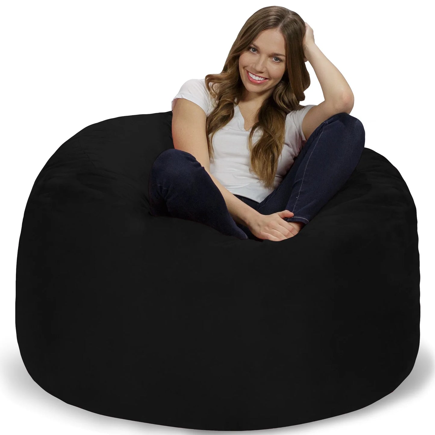 RelaxSacks 4FT Bean Bag Chair – Ultra-Soft Shredded Foam Lounger with Machine-Washable Cover & Child-Safe Zipper