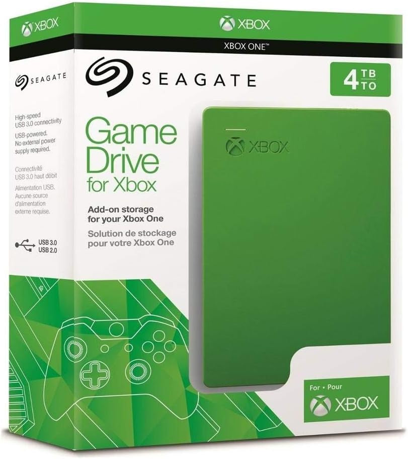 Seagate 4TB Game Drive for Xbox – Portable External Hard Drive, Officially Designed for Xbox One (Green)