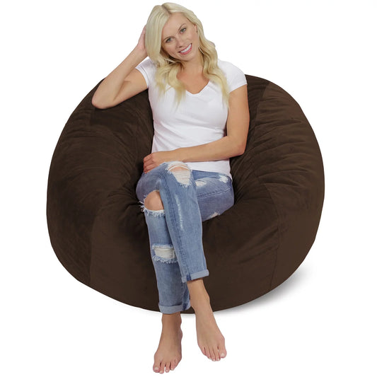 RelaxSacks 4FT Bean Bag Chair – Ultra-Soft Shredded Foam Lounger with Machine-Washable Cover & Child-Safe Zipper