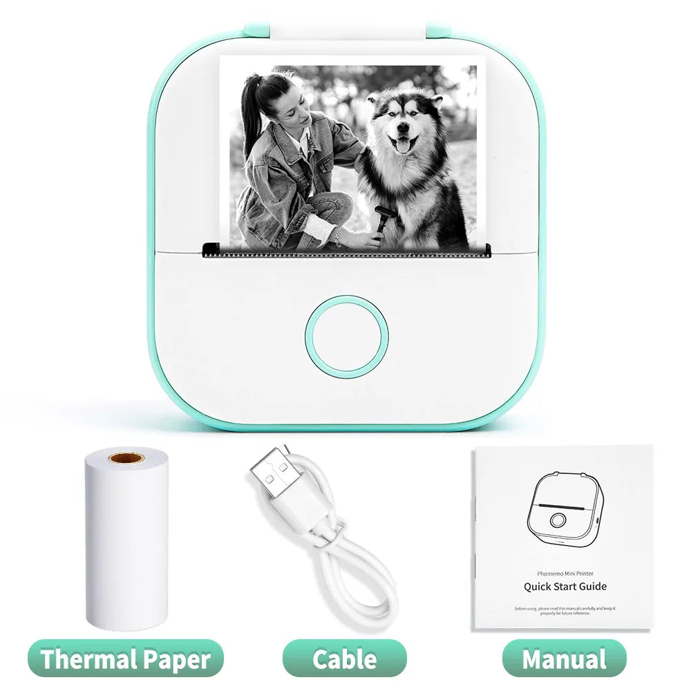 T02 Portable Mini Thermal Printer – Pocket Label Maker for DIY Stickers & Self-Adhesive Labels