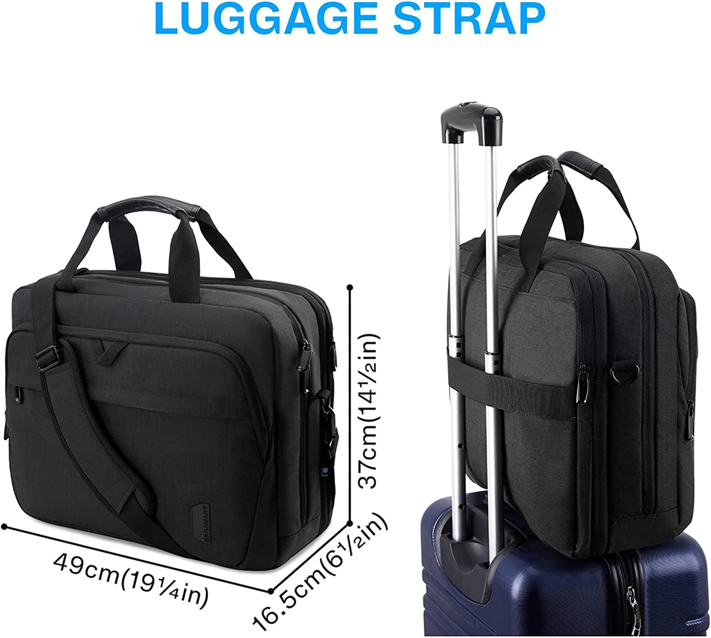 Expandable Laptop Briefcase – Sleek 17.3” Computer Bag for Work & Travel (Unisex, Black)