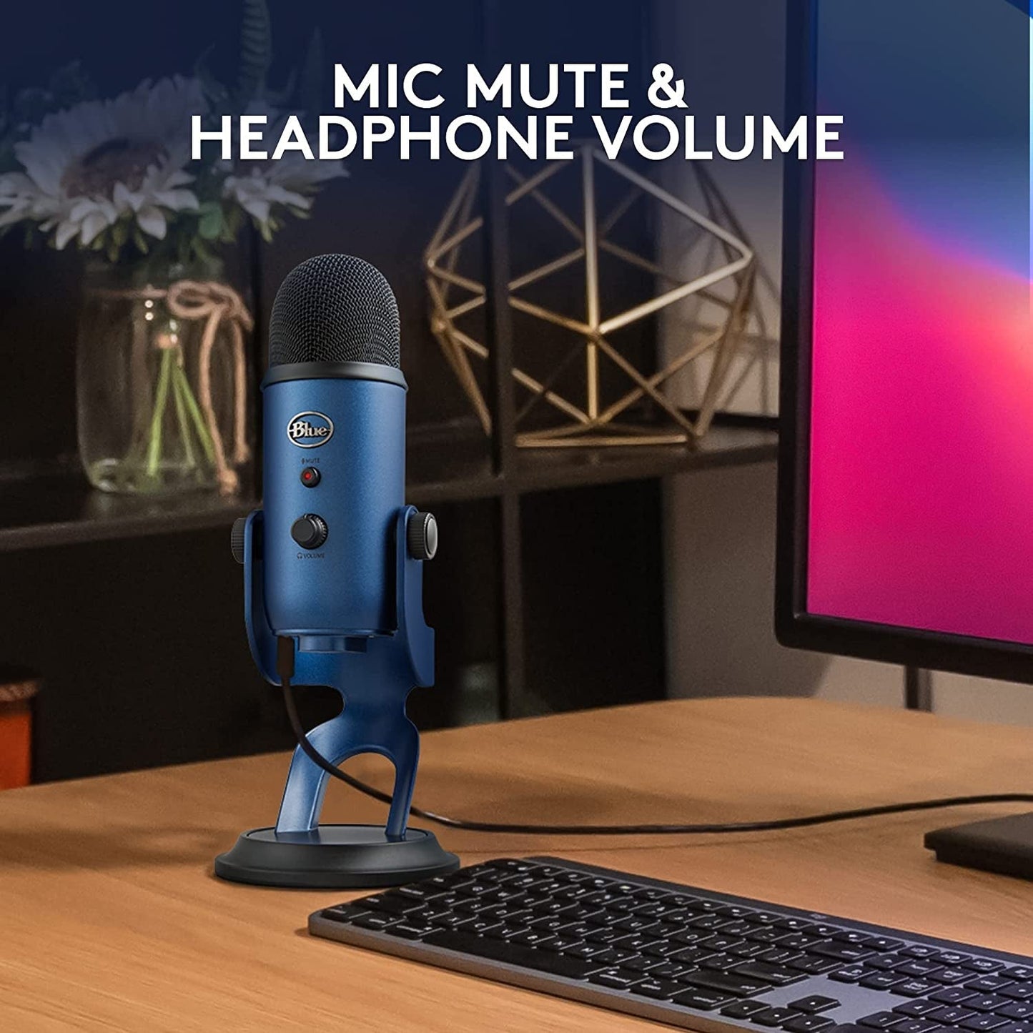 Logitech Yeti USB Microphone - Studio Quality Sound for Gaming, Streaming, Podcasting & More - Plug & Play - Midnight Edition