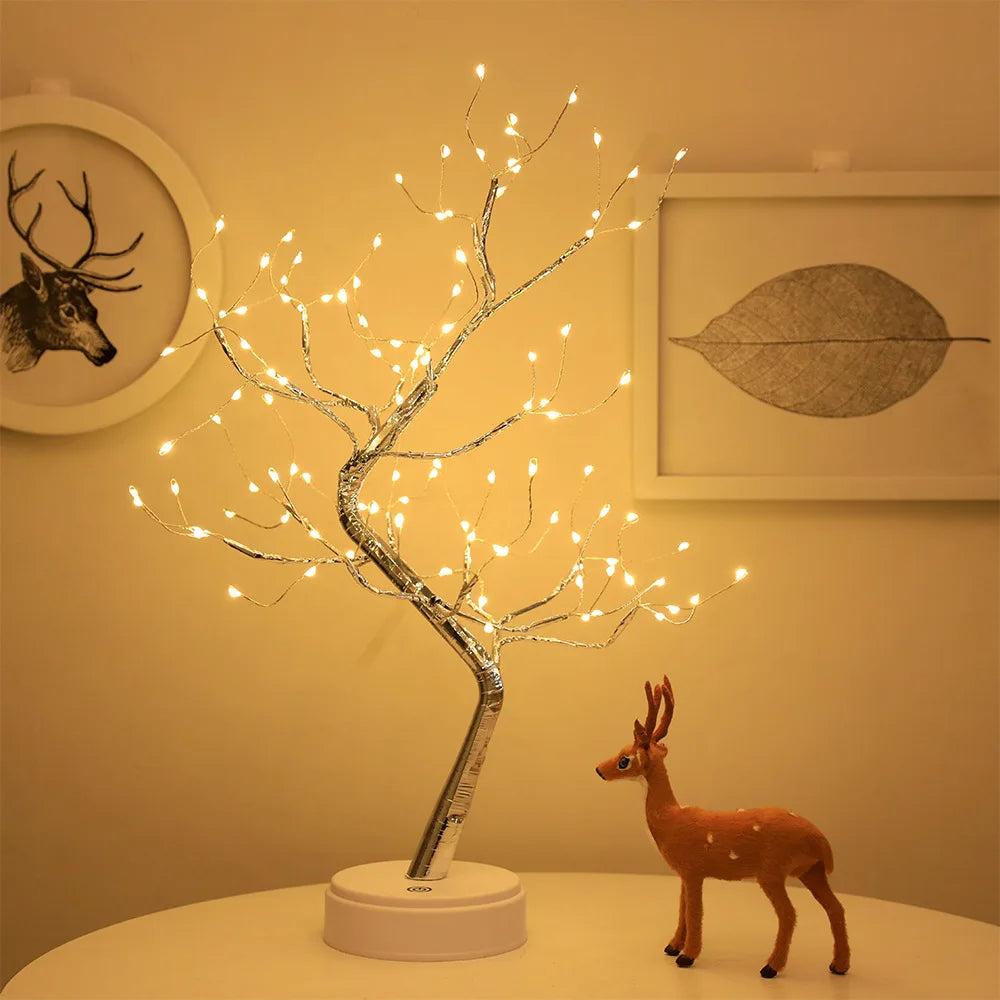 36/108 LED Tabletop Tree Lamp – RGB Color-Changing Atmosphere Lights for Party, Halloween, Christmas & Home Décor