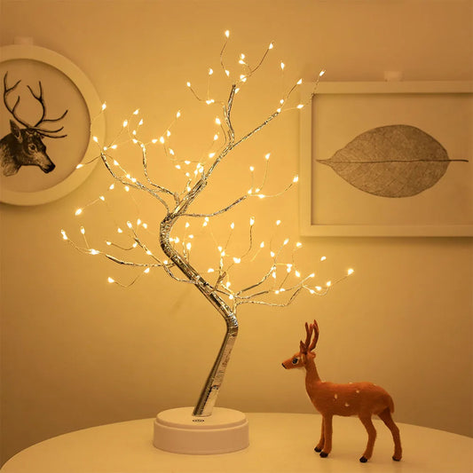 36/108 LED Tabletop Tree Lamp – RGB Color-Changing Atmosphere Lights for Party, Halloween, Christmas & Home Décor