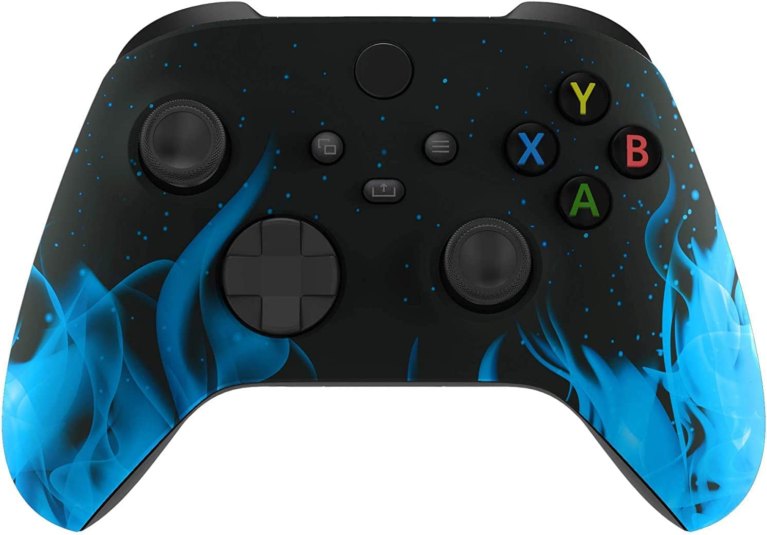 Custom Xbox Series X/S Controller - Wireless Gaming Controller for Xbox One & PC - Soft Touch, Unique X/S Blue Flame Design