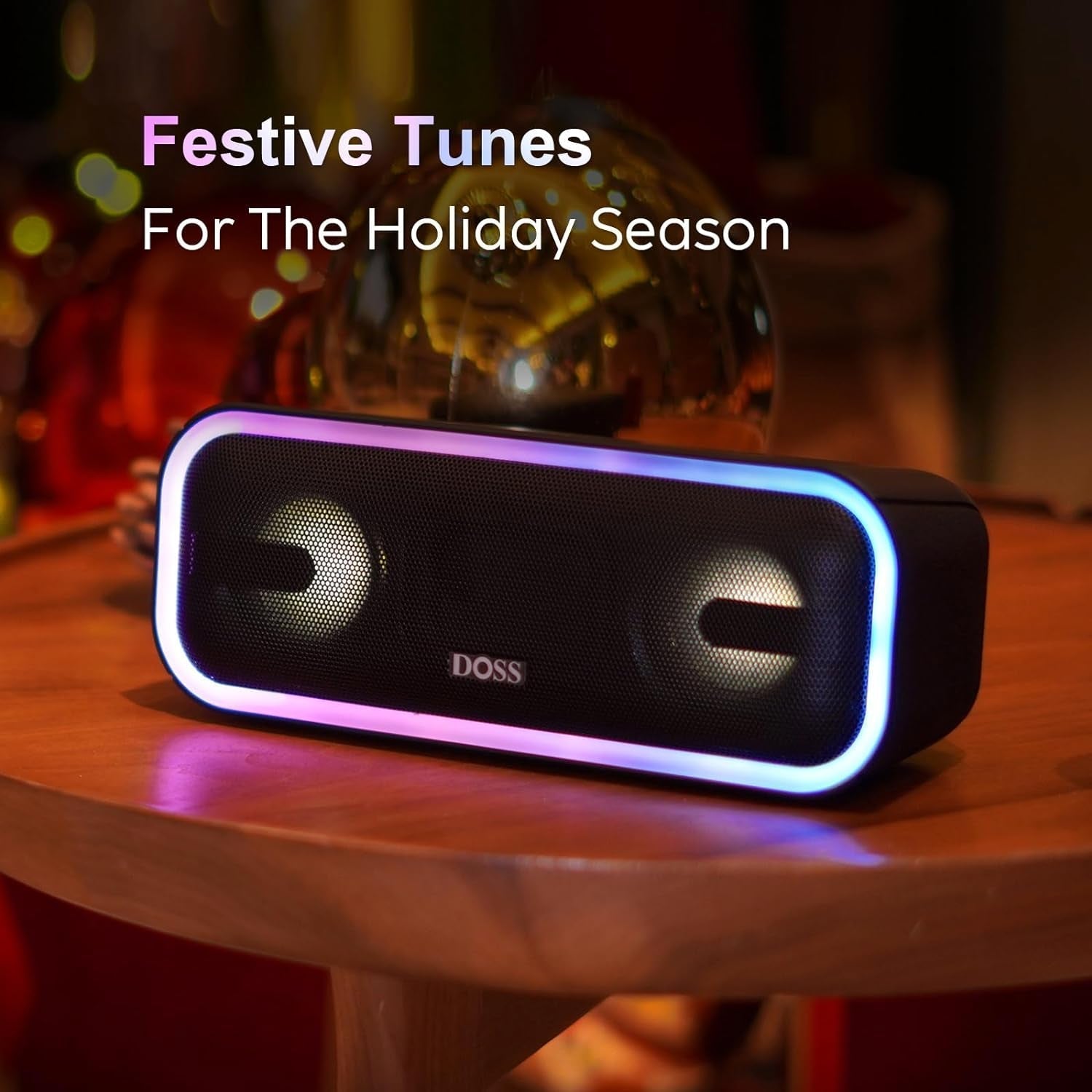 Soundbox Pro+ Bluetooth Speaker – 24W Sound, Extra Bass, IPX6 Waterproof, 15H Playtime, Multi-Color Lights – Perfect for Parties & Outdoors