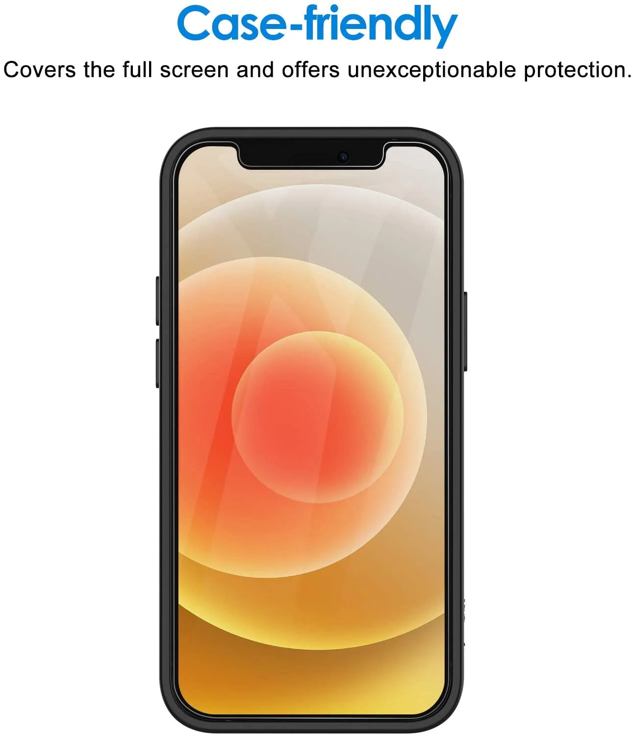 Privacy Screen Protector & Camera Lens Protector for iPhone 12 – 9H Tempered Glass, Anti-Scratch, High Definition, and Night Flash Circle