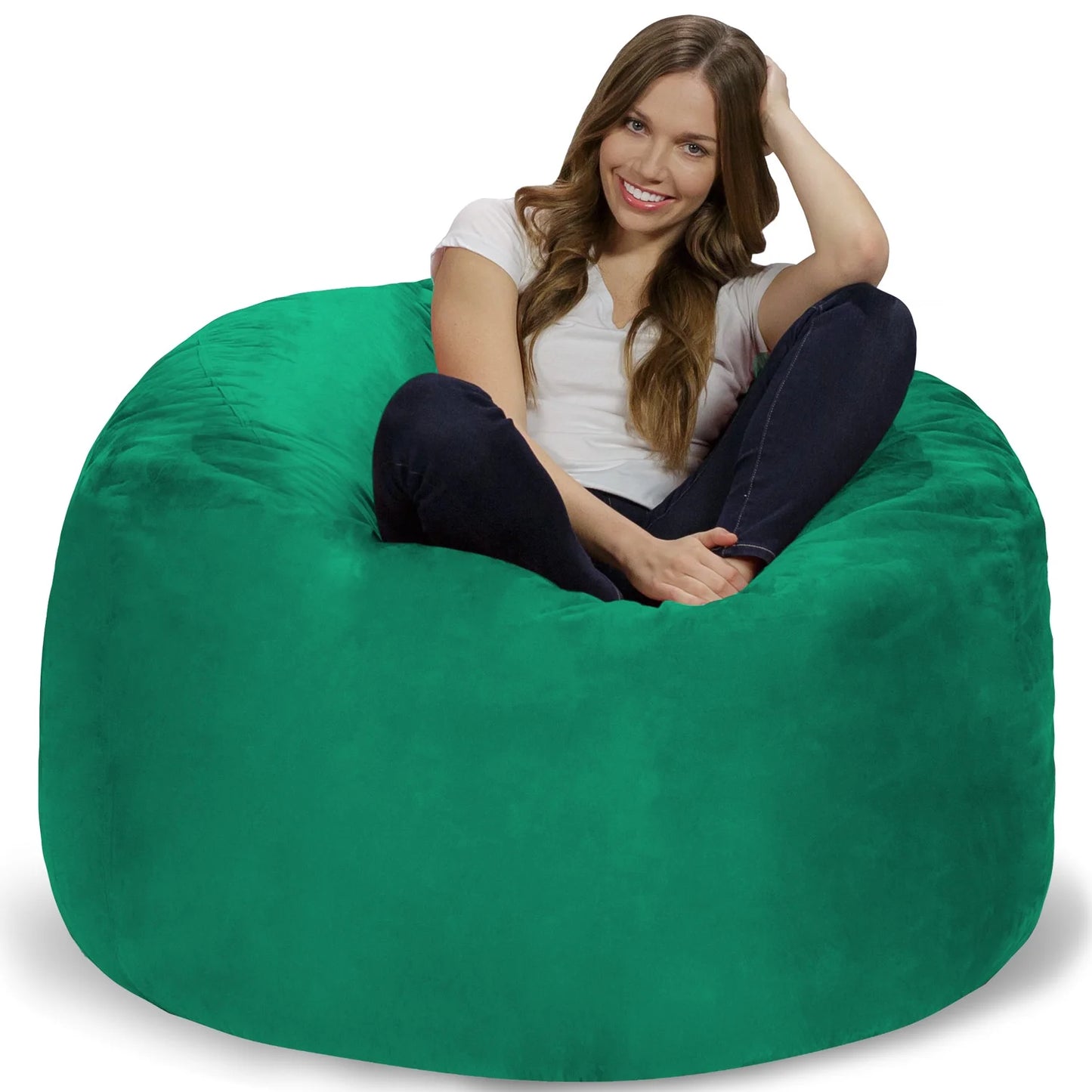 RelaxSacks 4FT Bean Bag Chair – Ultra-Soft Shredded Foam Lounger with Machine-Washable Cover & Child-Safe Zipper