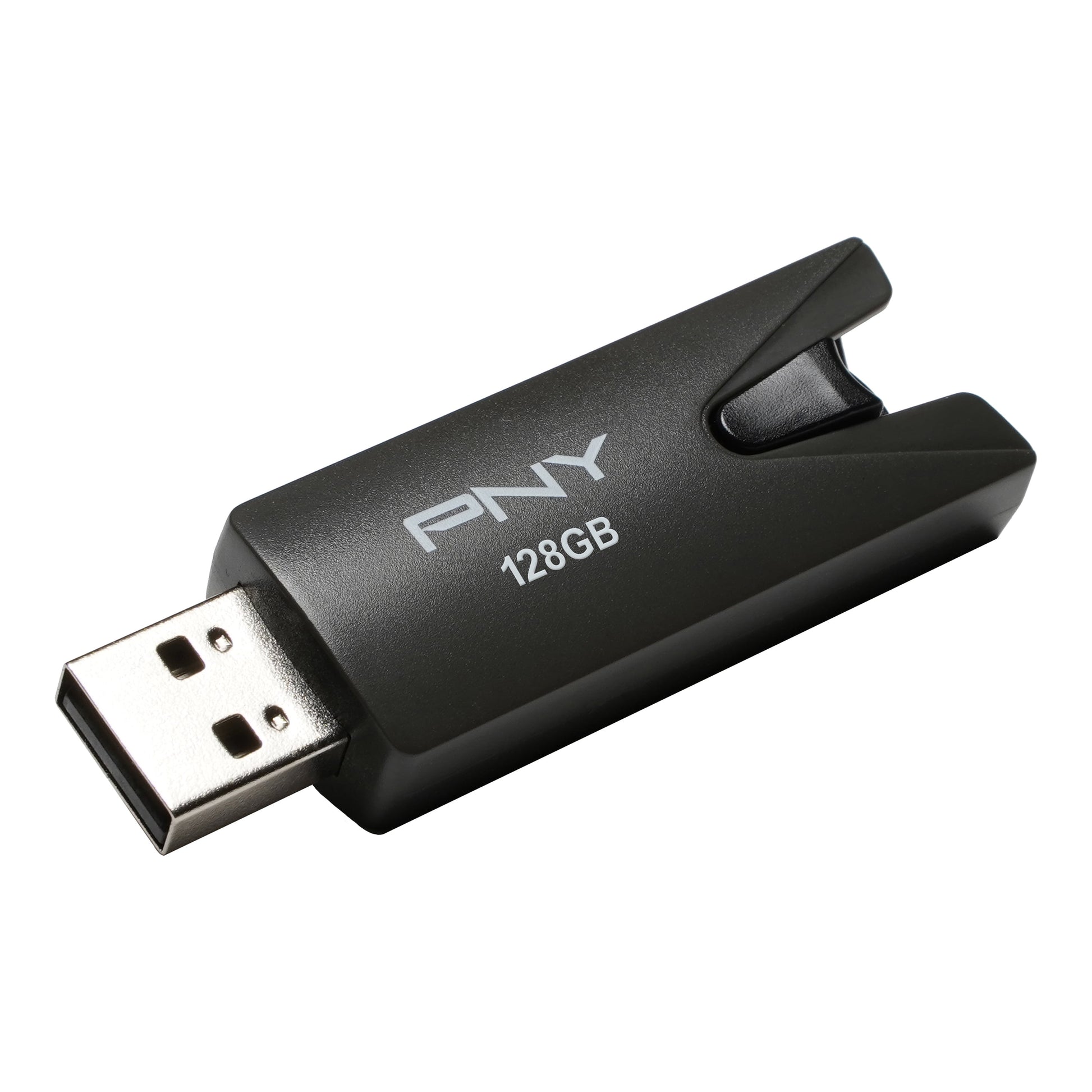 PNY 128GB Attaché USB 2.0 Flash Drive – Portable & Durable Storage with Capless Sliding Design, Key Loop for Easy Access